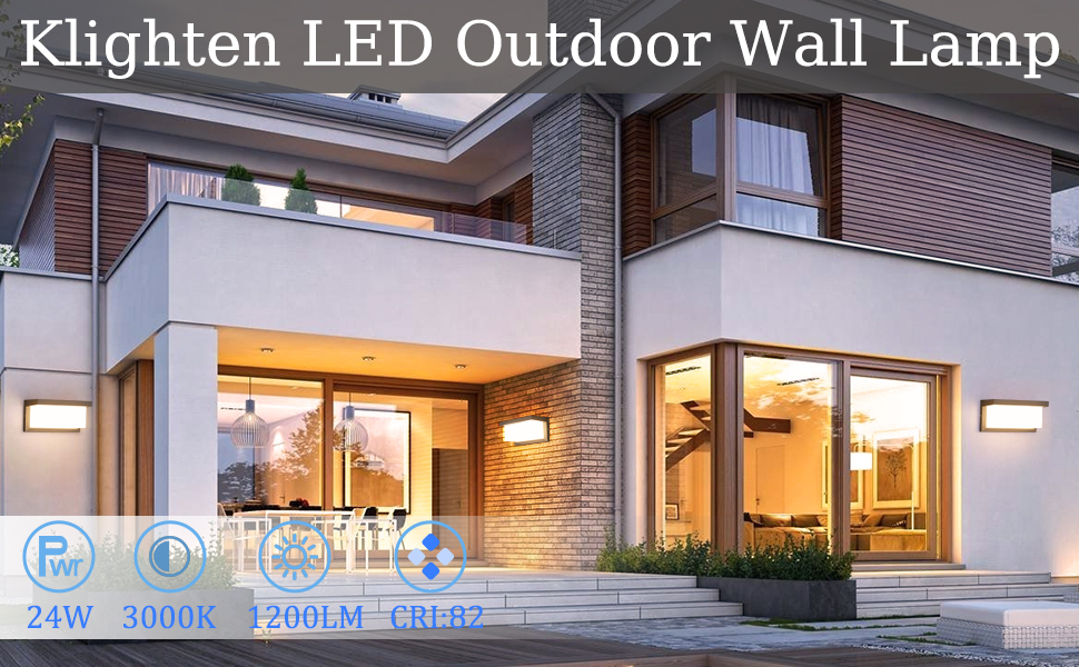 Klighten LED вуличний настінний світильник IP65, водонепроникний, 3000K, прямокутний, для дому, тераси, саду, антрацит