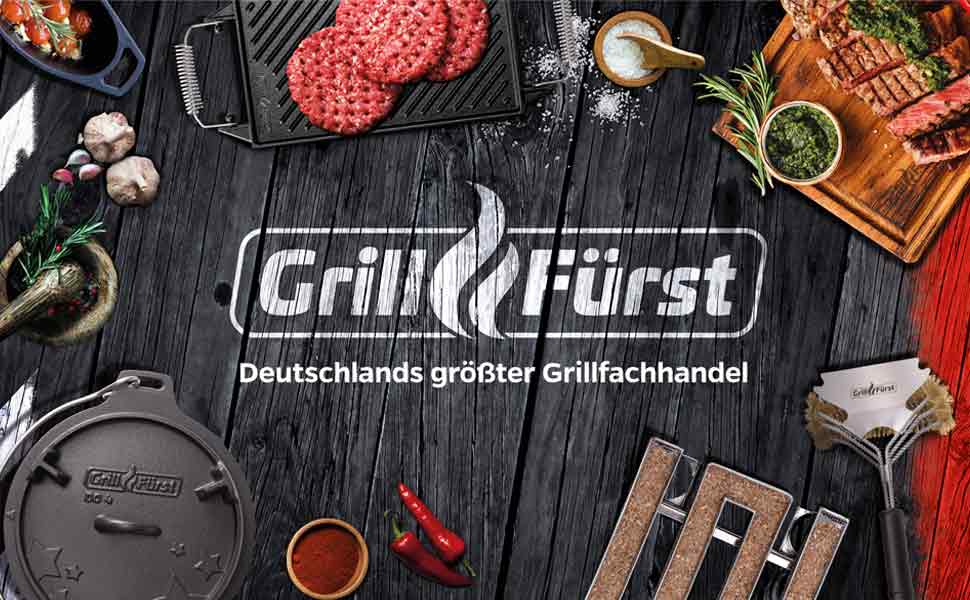 Grillfürst Преміум щітка для гриля з латунними щетинами, 45 см – щітка для очищення решітки гриля з широкою тристоронньою головкою та скребком, 2 шт. з нержавіючої сталі зі скребком