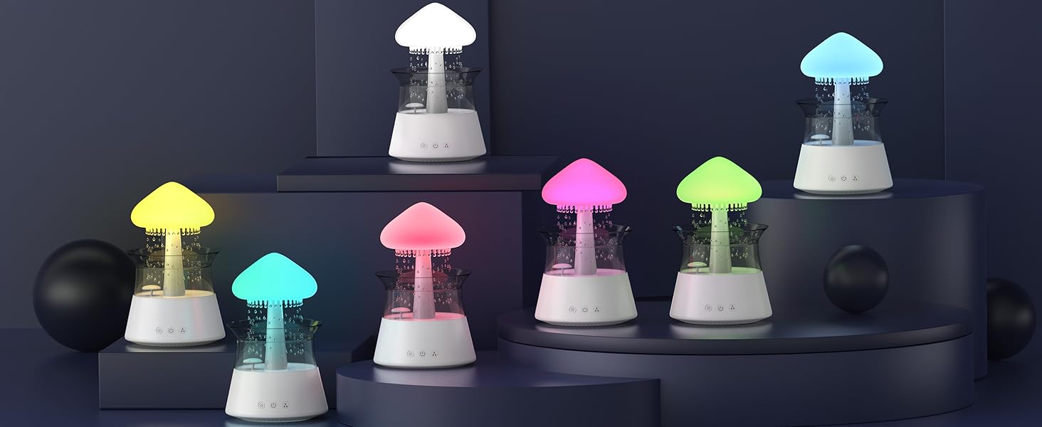 Зволожувач повітря Diffuserlove Regen Wolken - Хмарний зволожувач з ефектом дощу, з пульт дистанційного керування, нічник-лампа, для спальні