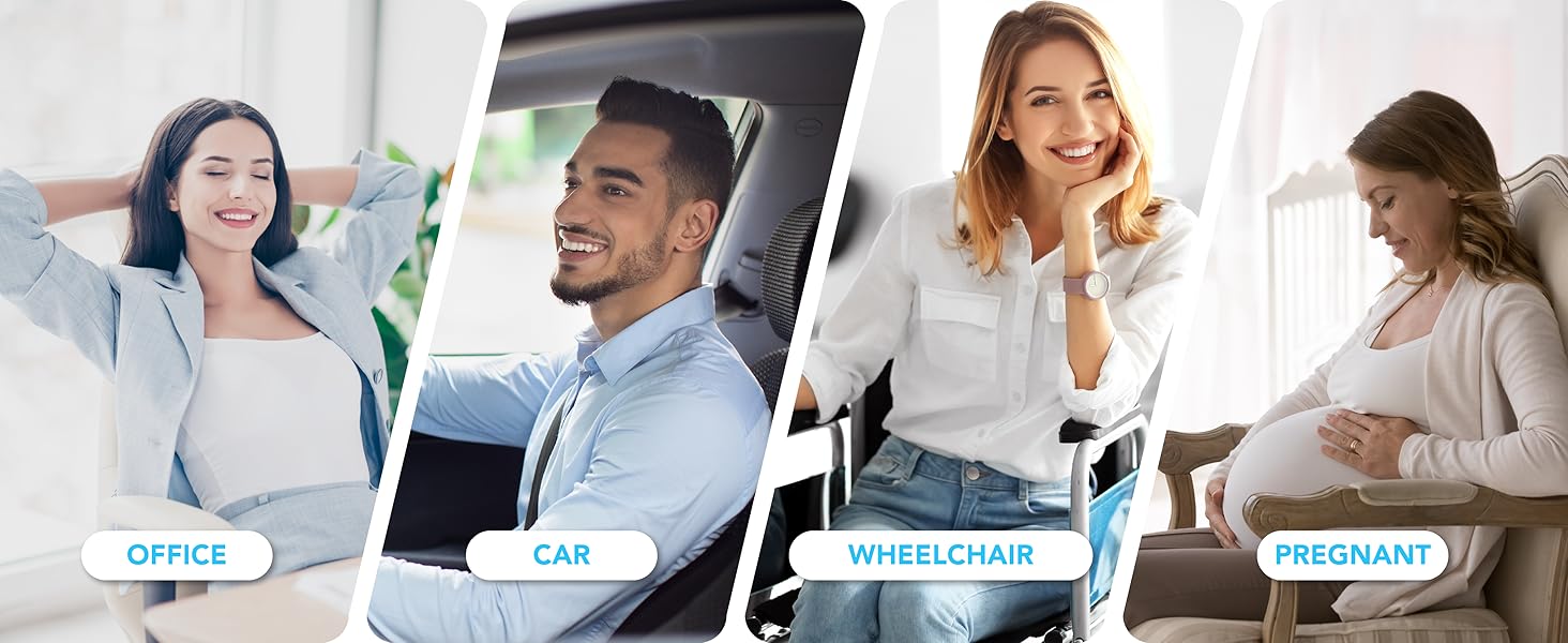 Подушка для сидіння в авто з Memory Foam: для комфортної їзди, полегшення болю в куприку та попереку. Підходить для авто, вантажівок, офісу, інвалідного візка. Шкіра та сітка 4D (Сірий)