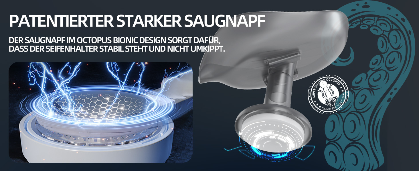 Набір мильниць з піддоном TAILI, 2 шт., сірий колір, витримують до 5 кг, без свердління, для ванної кімнати та кухні