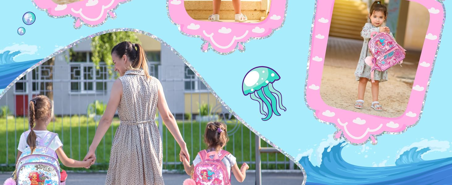 Рюкзак для дівчинки Єдиноріг, дитячий рюкзак з паєтками, персоналізований рюкзак Kawaii для школи/садочка, подарунок на день народження/Новий рік (рожевий, 38 см)