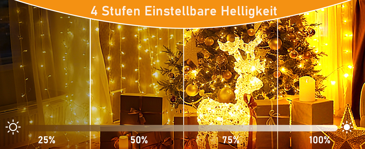 Ланцюжок прикрас світлодіодний, 30м, 300 LED, святкова гірлянда з таймером, 8 режимів, тепле біле світло, для декору кімнат, вечірок, балконів, ялинок, вологостійка