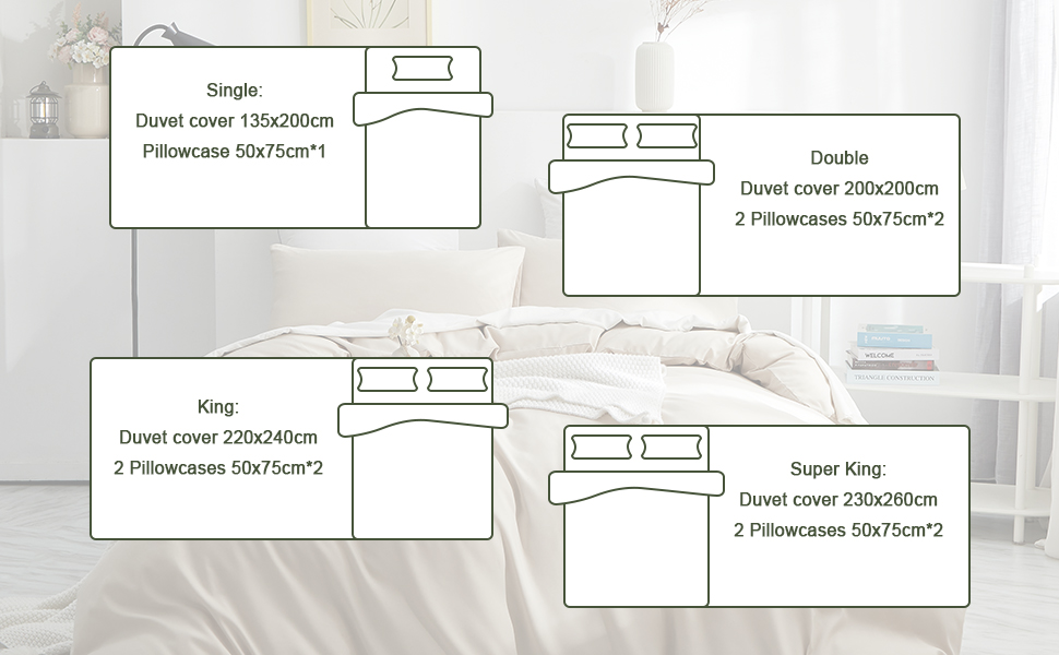 Комплект постільної білизни Lanqinglv салатовий (доppelbett, бежевий), мікрофібра, дихаюча, 120 г, з блискавкою, 2 наволочки 50x75 см
