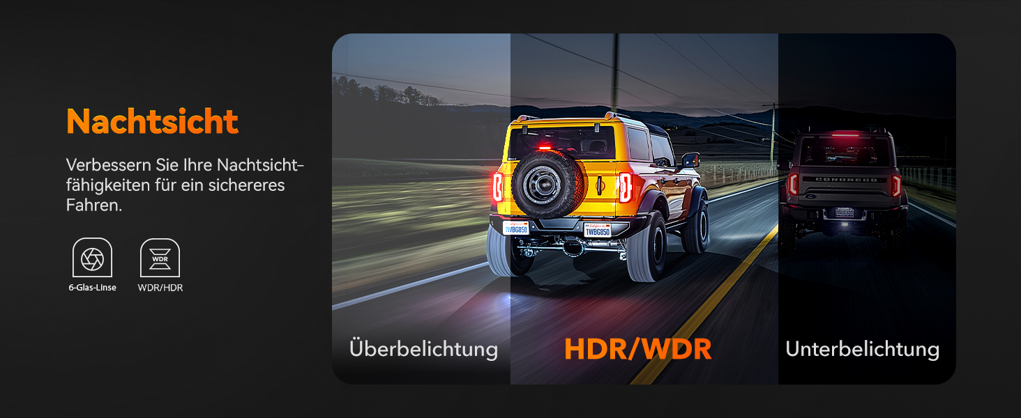 WOLFBOX Дзеркало заднього виду з камерою 12