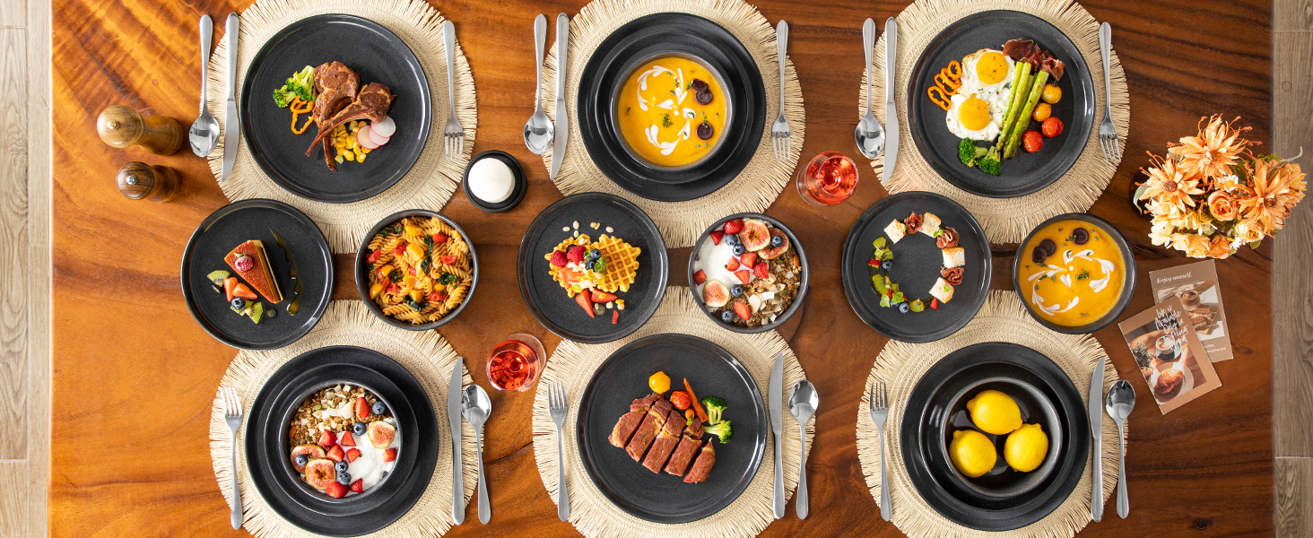 Набір посуду Steingut vancasso ANYA, 18 предметів, сірий (6 персон)