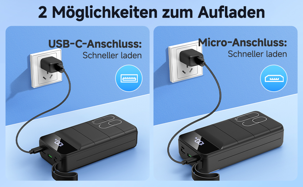 Power Bank 60000mAh 22.5W USB-C PD, Зовнішній акумулятор для смартфонів, планшетів, чорний