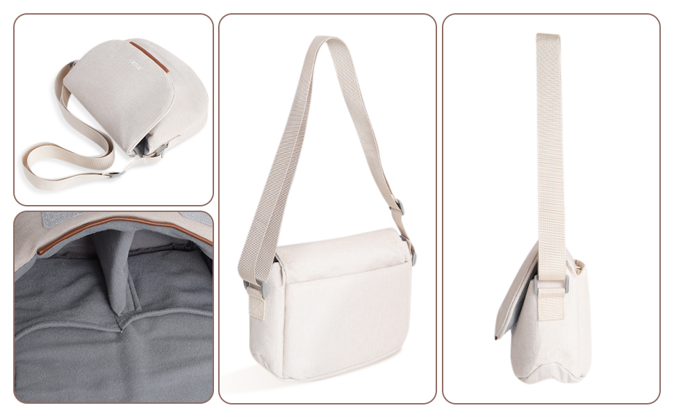 Сумка для камери: сумісна з Fujifilm, Canon, Nikon, Sony SLR/DSLR, водонепроникна, стильна, універсальна (бежевий, сірий)