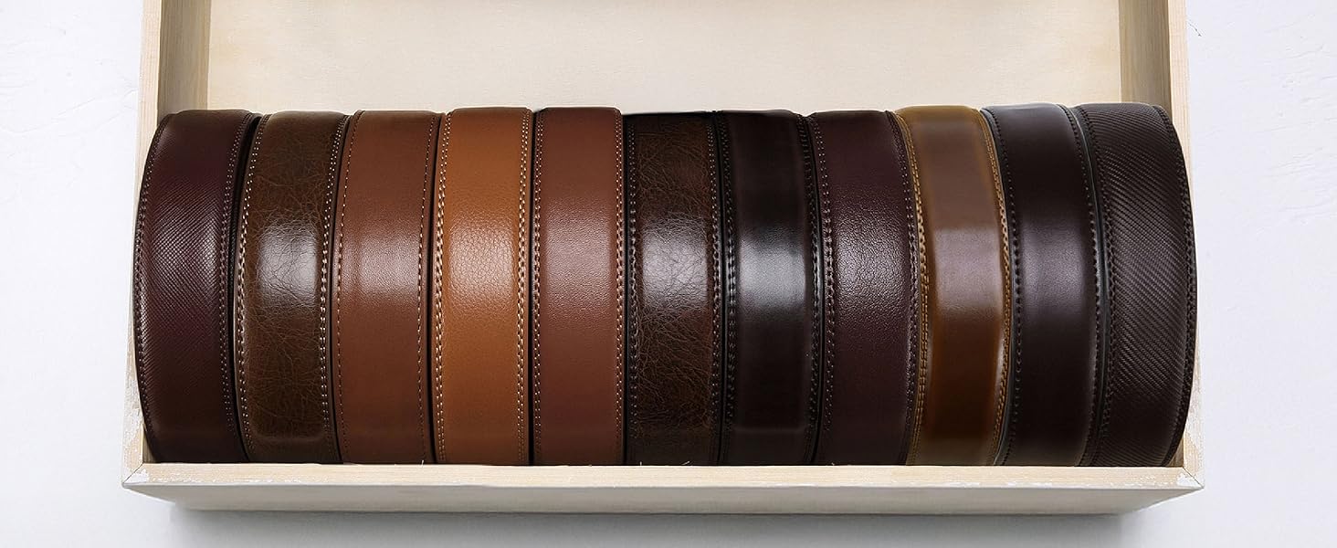 Чоловічий шкіряний ремінь CHAOREN з автоматичною застібкою, 35 мм, регульований розмір