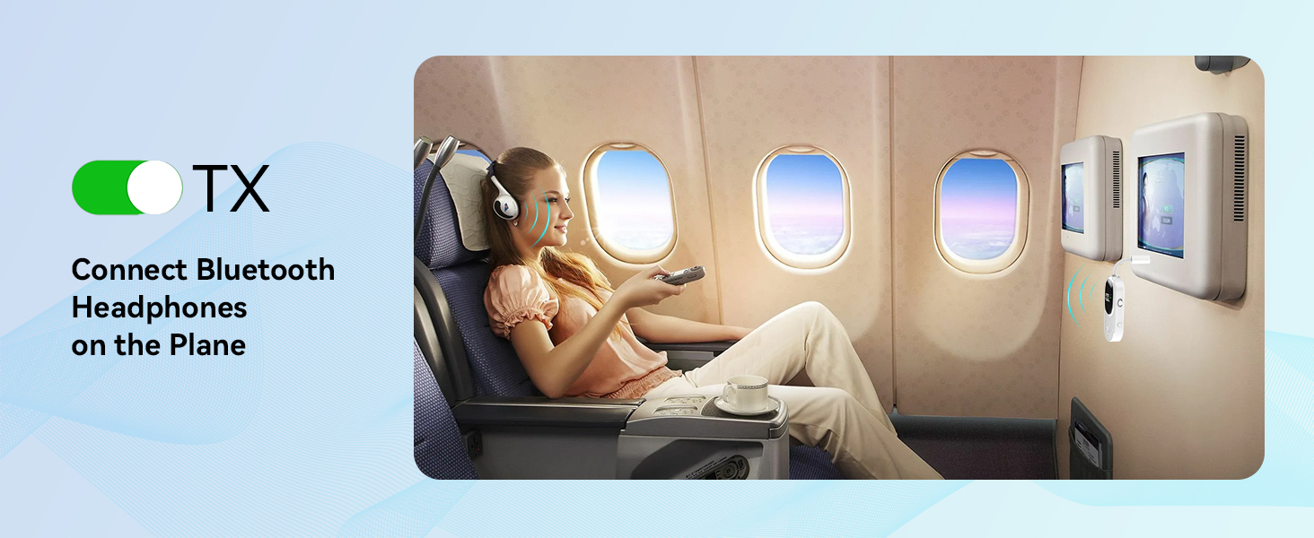 Bluetooth-адаптер 2-в-1 (передавач та приймач) з OLED-дисплеєм, aptX Low Latency, роз'єм 3.5 мм Jack для ТБ, літака, навушників та AirPods, чорний