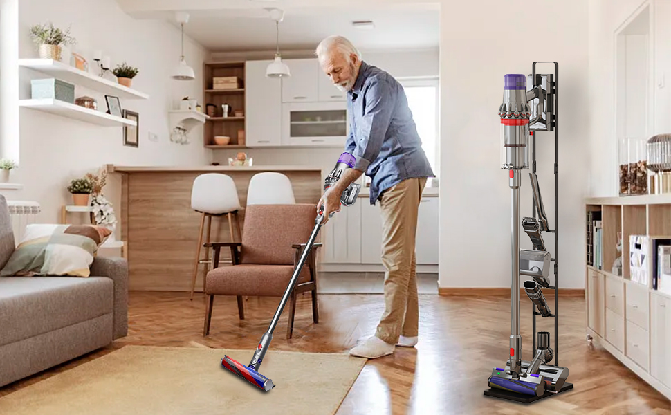 Підставка для пилососів Dyson V15s, V15, V11, V10, V8, V7, V6 - чорна, без свердління