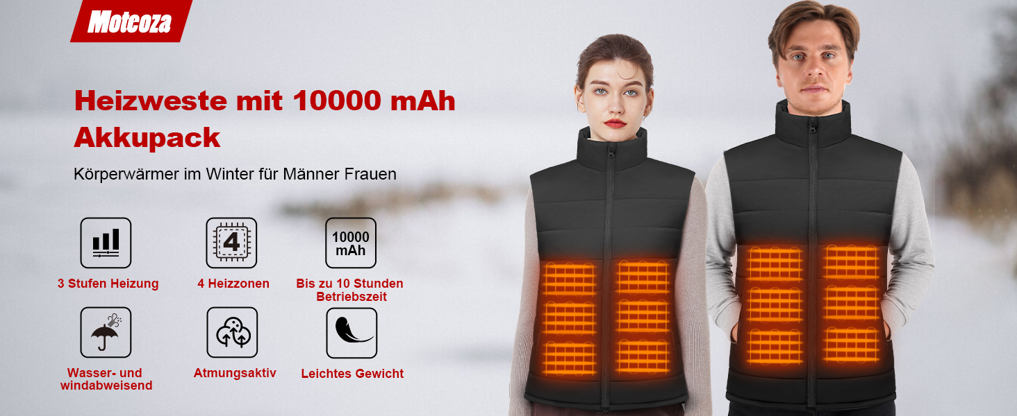 Обогревна жилетка з акумулятором 10000mAh, чоловіча/жіноча, 3 температурні режими, електрична, для катання на конях, лижах, мотоциклі, XXL, чорна