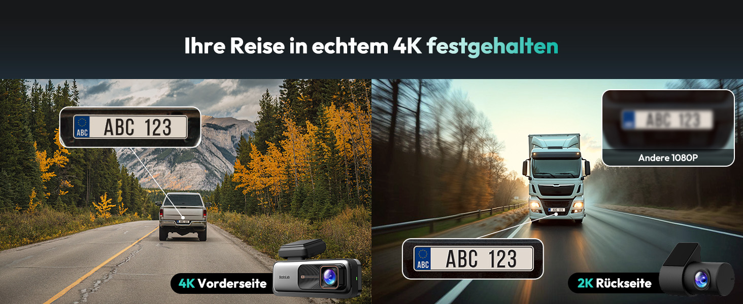 Відеореєстратор BOTSLAB G980H Pro 4K STARVIS з GPS, WiFi, ADAS, нічне бачення, паркувальний режим, 64GB