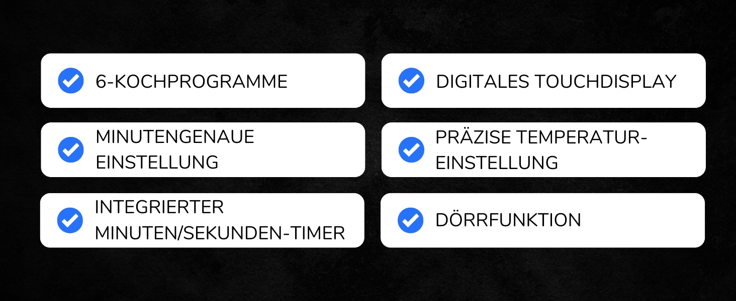 Фритюрниця повітряна Sommertal HF760-7,6L XXL з сенсорним екраном, 8 програм, 2000 Вт - енергоефективна та здорова, велика фритюрниця Air Fryer (9.0L Dual)