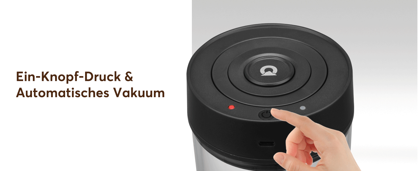 OUTPEAK 2025 Kilo Auto Вакуумна кавова банка 1,8L для 601.0 г кавових зерен, автоматичне управління, нержавіюча сталь, з ложкою, 6-місячний запас (Barista Champion's Choice) (G750)