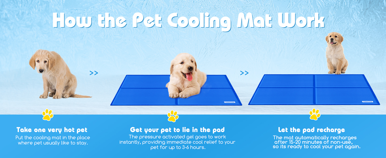 Кühlmatte Nobleza - Самостійно охолоджуючий килимок для собак, котів, цуценят. Розмір 65x50 см, блакитний.