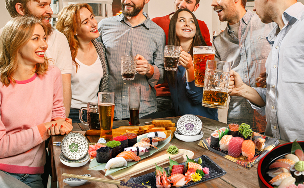 Набір посуду для суші на 4 особи, 12 шт. з кераміки, набір для подачі суші, дизайн