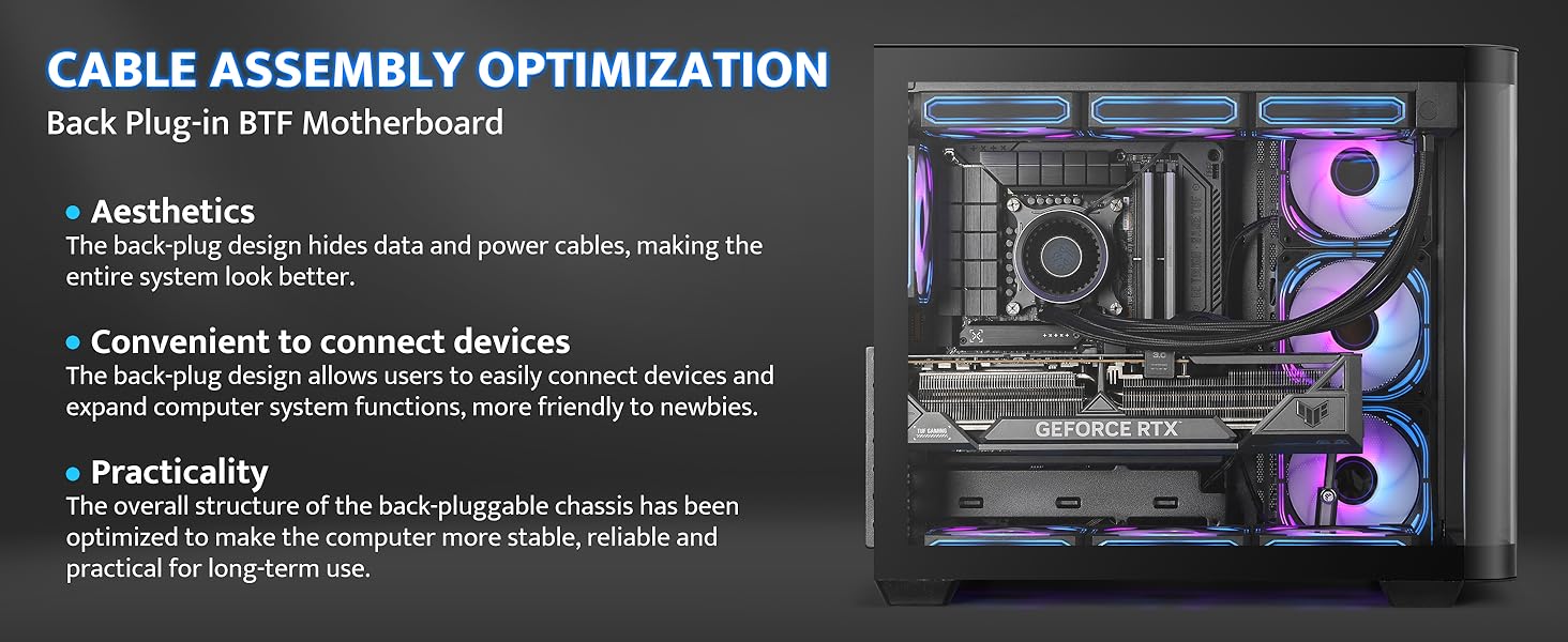 darkFlash ATX корпус для ігрового ПК Mid-Tower, 4 ARGB вентилятори, прозора передня панель, 2 камери, Typ-C, підтримка 2x360 AIO, чорний (DPW90)