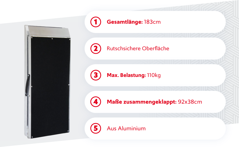 Рампа для собак Wiltec, 156x40 см, складана, з пластику, антиковзка, до 90 кг, для домашніх тварин