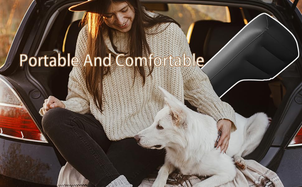 Надувний матрац для авто, чорний, з двома подушками та насосом. Підходить для кемпінгу, відпочинку та тематичних вечірок на природі. Чудовий подарунок друзям.