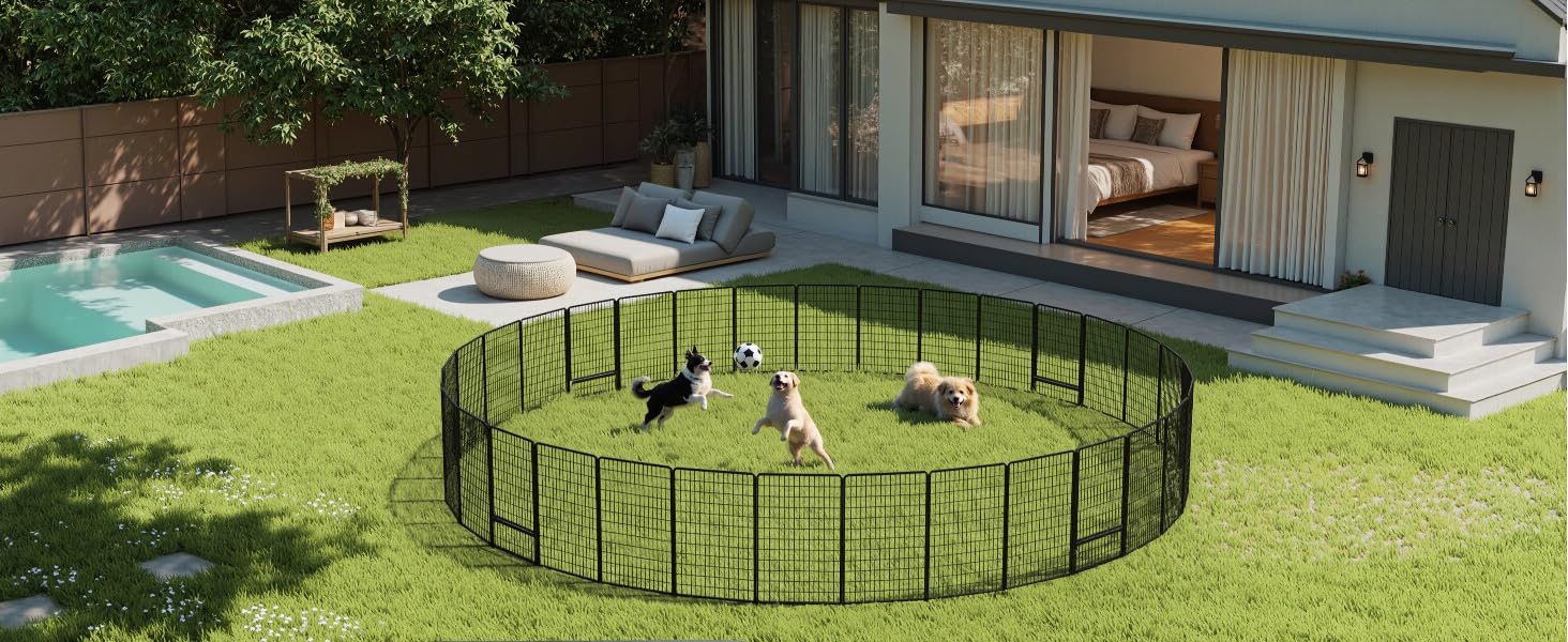 Вольєр для цуценят SunsGrove 60см, чорний, 2 частини, міцний, антикорозійний, без інструментів