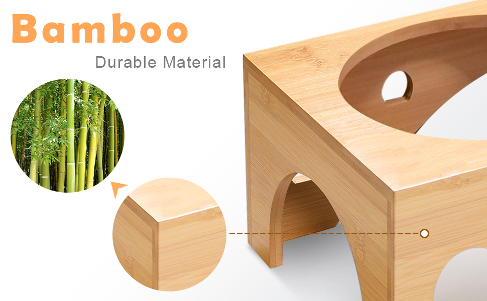 Набір мисок для котів та собак Cinnani: 3 шт. з бамбукової підставки та силіконового покриття