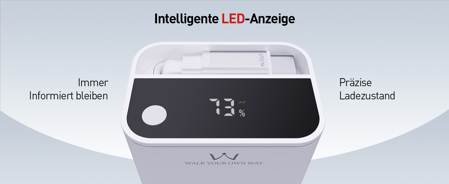 Power Bank iWALK 10000mAh з вбудованим кабелем USB-C (70см), 3 виходи, PD 30W, для iPhone, Samsung, Android, iPad