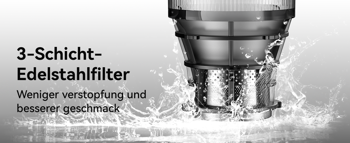 LINKChef повільно-видавлюючий соковитискач Slow Juicer SJ52, 1.8 л, з функцією реверсу, BPA Free