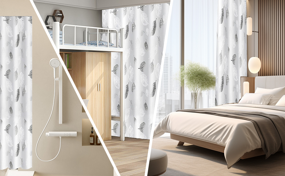 Шторка для душу Bavooty Anti-Schimmel 180x200 см, водовідштовхувальна, швидковисихаюча, для ванної кімнати, з 12 кільцями, зелений пісок, 1.8 x 2 м