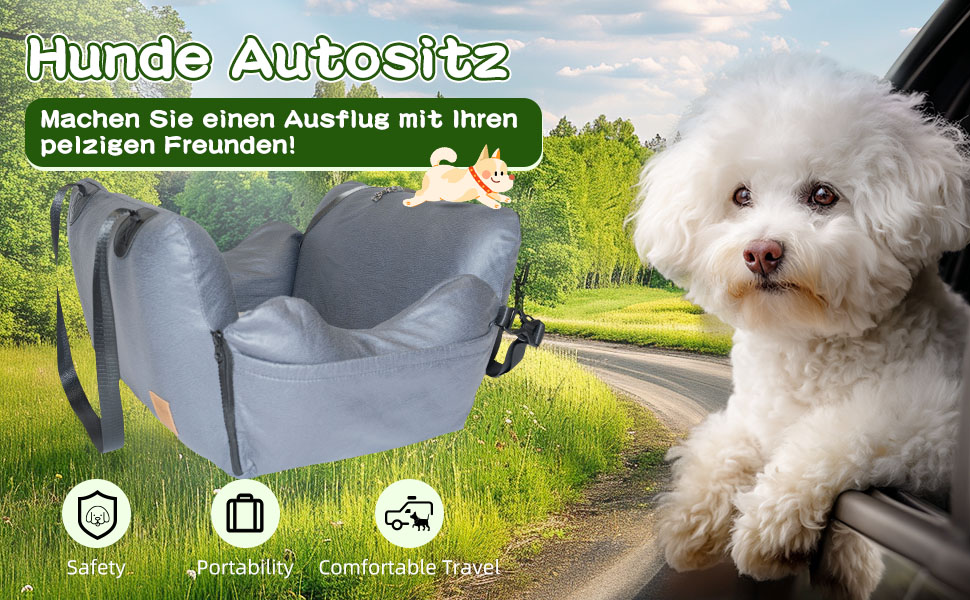 Автомобільний собачий сидіння для маленьких собак до 15 кг, чорний, знімний Airbag, знімний, миючий, Oxford тканина