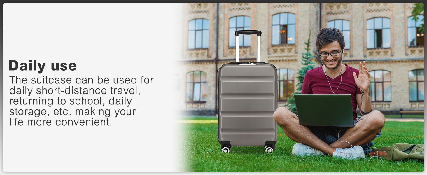 Чемодан-тележка KONO з розширенням, жорсткий корпус, XL, з TSA-замком та 4 колесами, 75x47.5x29.5 см, сірий