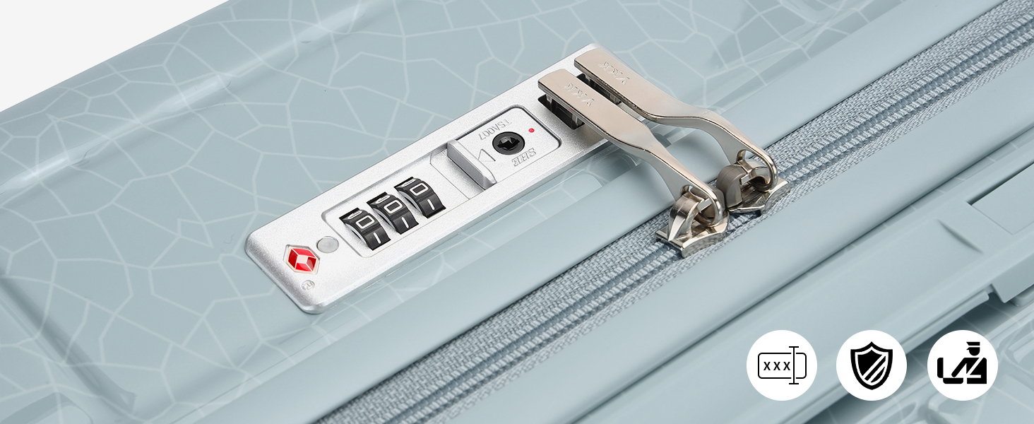 Набір валіз Sea Choice Handgepäck: 3 валізи (55/65/75 см) + косметичка, білий, з TSA-замком