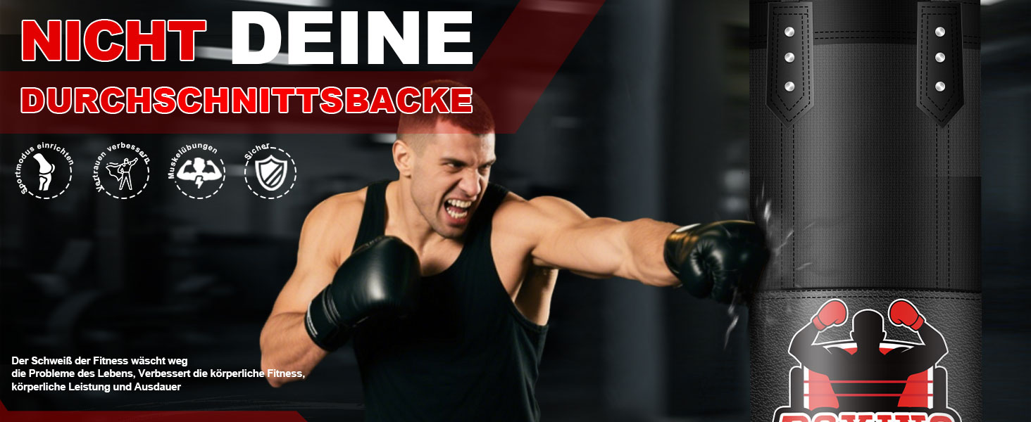 Набір для боксу Boxsack-Set для дорослих, 120 см, з боксерськими рукавичками 12oz, для MMA, карате, кікбоксингу, боксу, муай-тай, тренувань вдома та у фітнес-клубі. Важкий боксерський мішок (не заповнений)