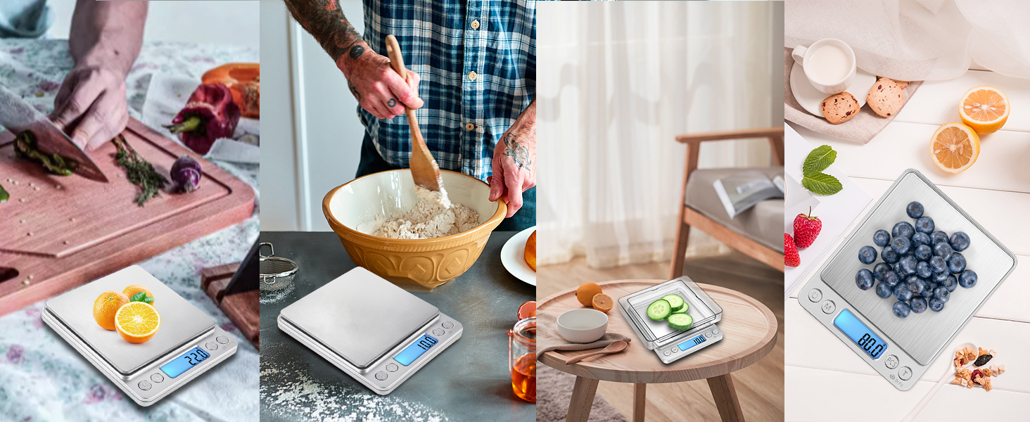 Електронні ваги AMIR 500г з точністю 0.01г: цифрові, для зважування, з функцією Tara, LCD-дисплей, конвертація одиниць, автоматичне вимкнення, сріблясті