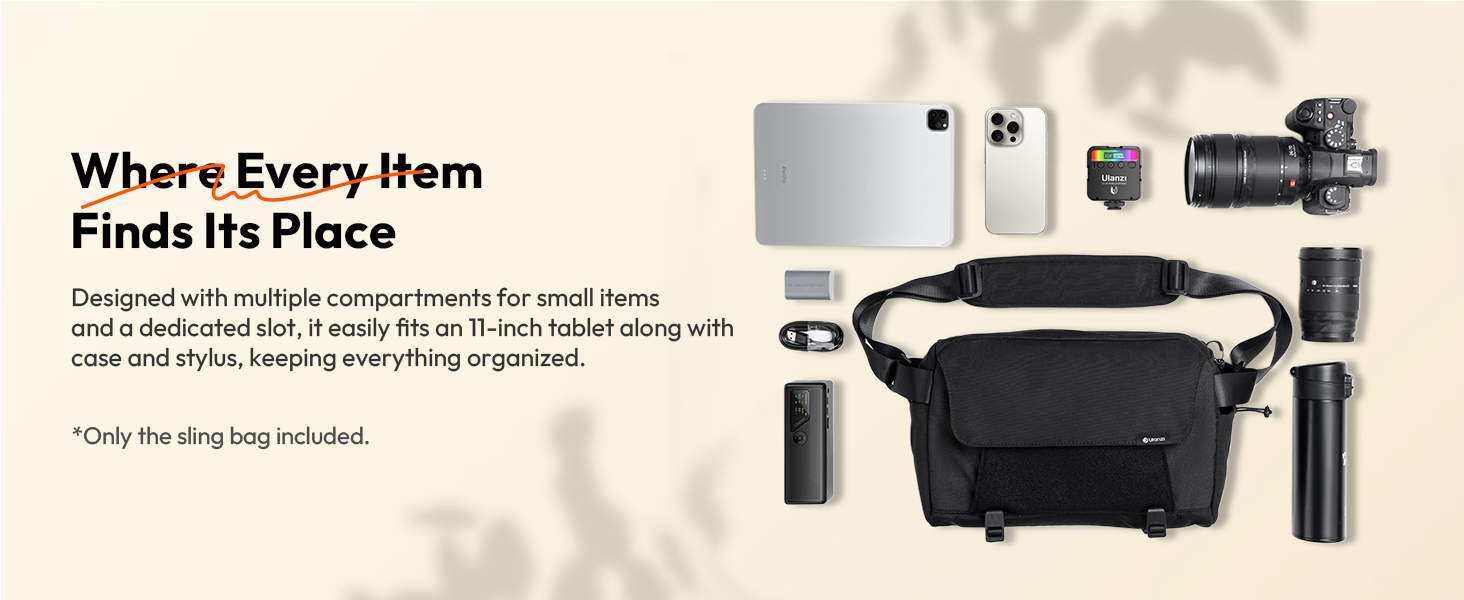 Сумка для камери ULANZI 9L: DSLR/SLR, Stativ, Diebstahlschutz, Sony, Canon, Fujifilm