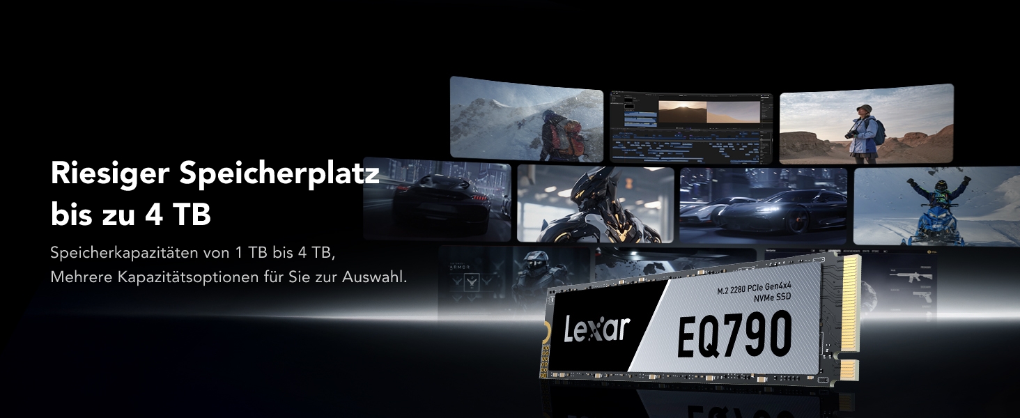 Lexar EQ790 2TB SSD M.2 PCIe Gen4x4 NVMe 1.4 - Внутрішній SSD для PS5 та ПК, 7000 МБ/с (читання), 5000 МБ/с (запис)