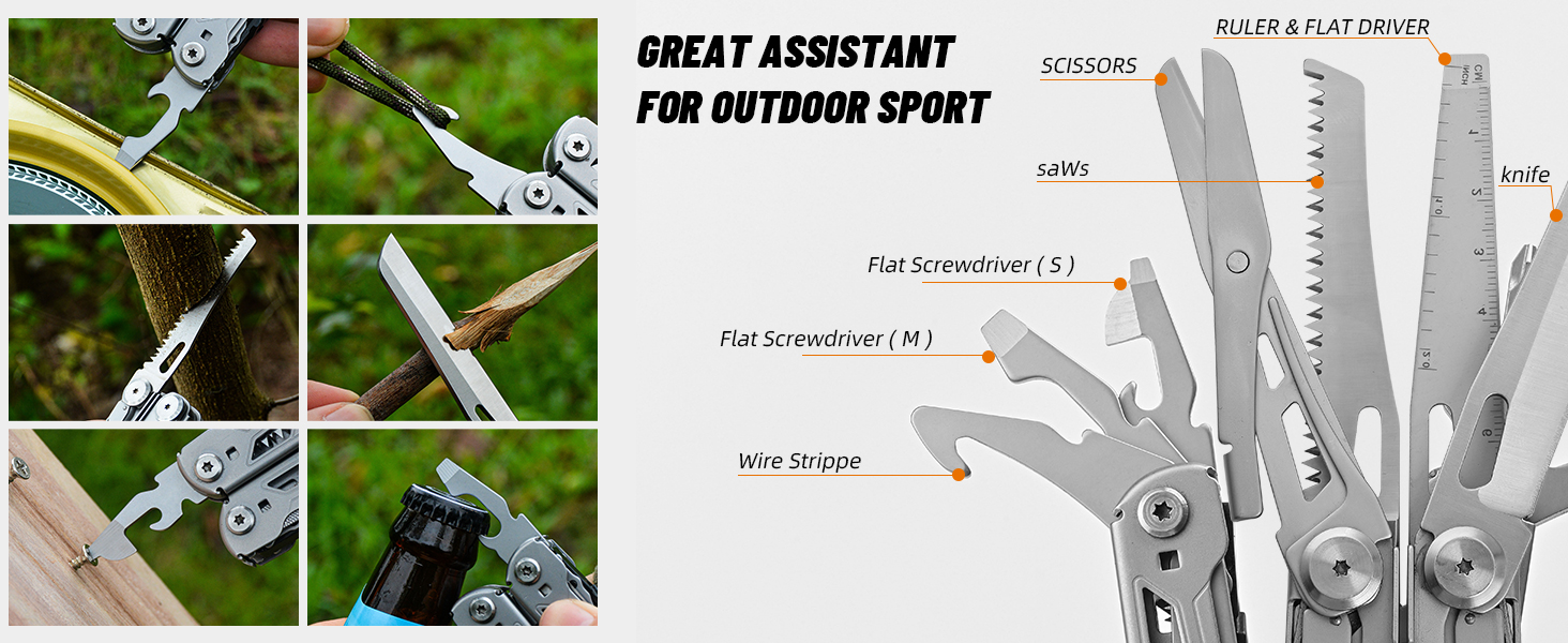 Мультитул RAXCO 15-в-1: плієнті та інструмент для кемпінгу - ідеальний подарунок для чоловіків, батька, друга