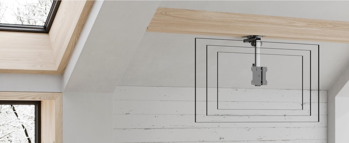 Кронштейн для телевізора стельовий поворотний RICOO 13-32 дюйми VESA 100x100 для плоских, Smart OLED та вигнутих телевізорів