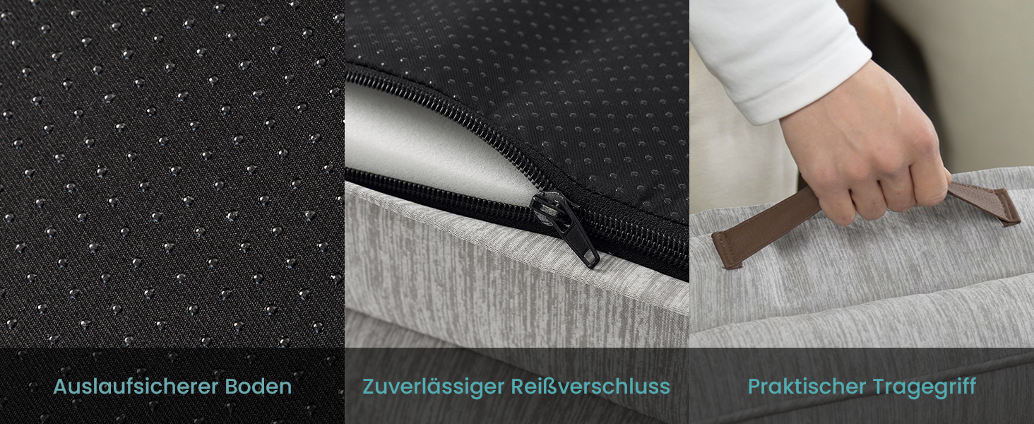 Ортопедичне ліжко для собак середнього розміру COZY KISS з знімним, пральним чохлом. Підтримує хребет, водонепроникні бортики та протиковзна основа. Розмір: 91x69x16 см, колір: сріблясто-сірий