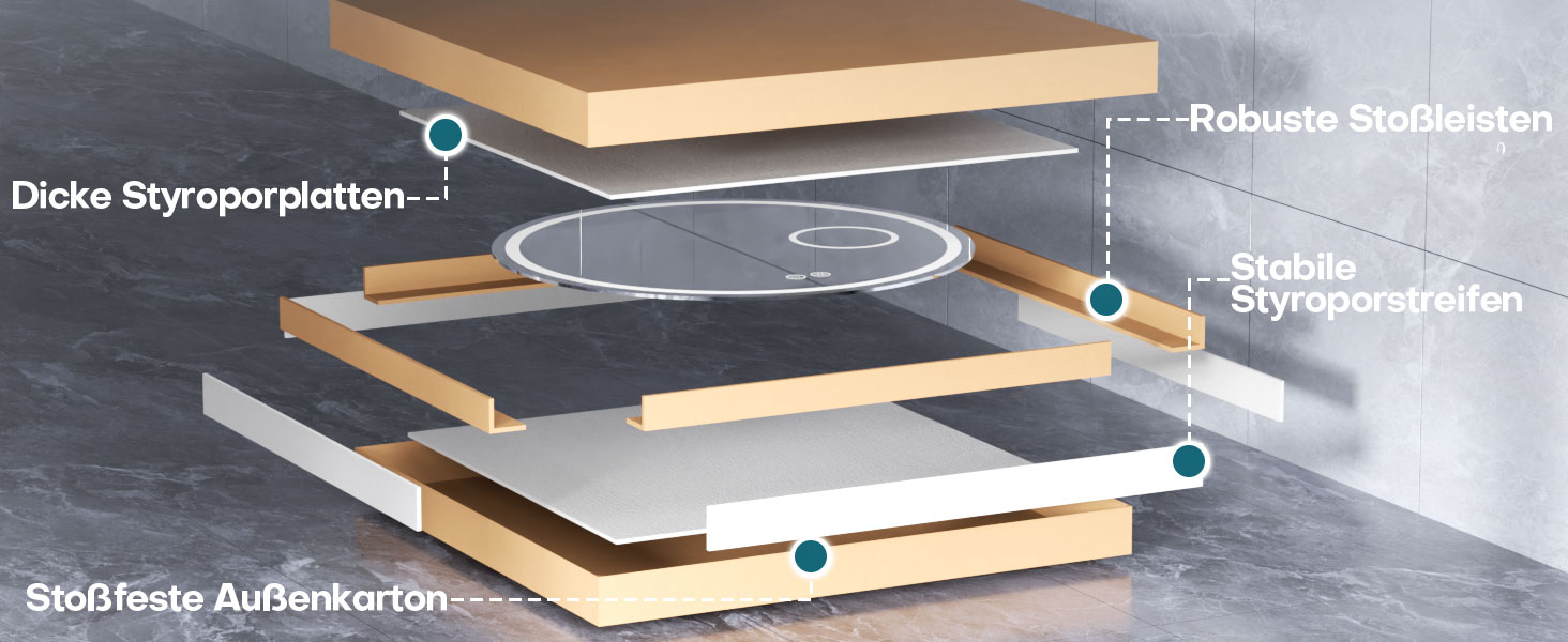 Дзеркало для ванної кімнати HySail з підсвічуванням, 5 мм високоякісне срібне скло, 3 колірні температури та регульована яскравість, настінне дзеркало з сенсорним вимикачем та антизапарюючим покриттям, кругле, 70 x 70 см