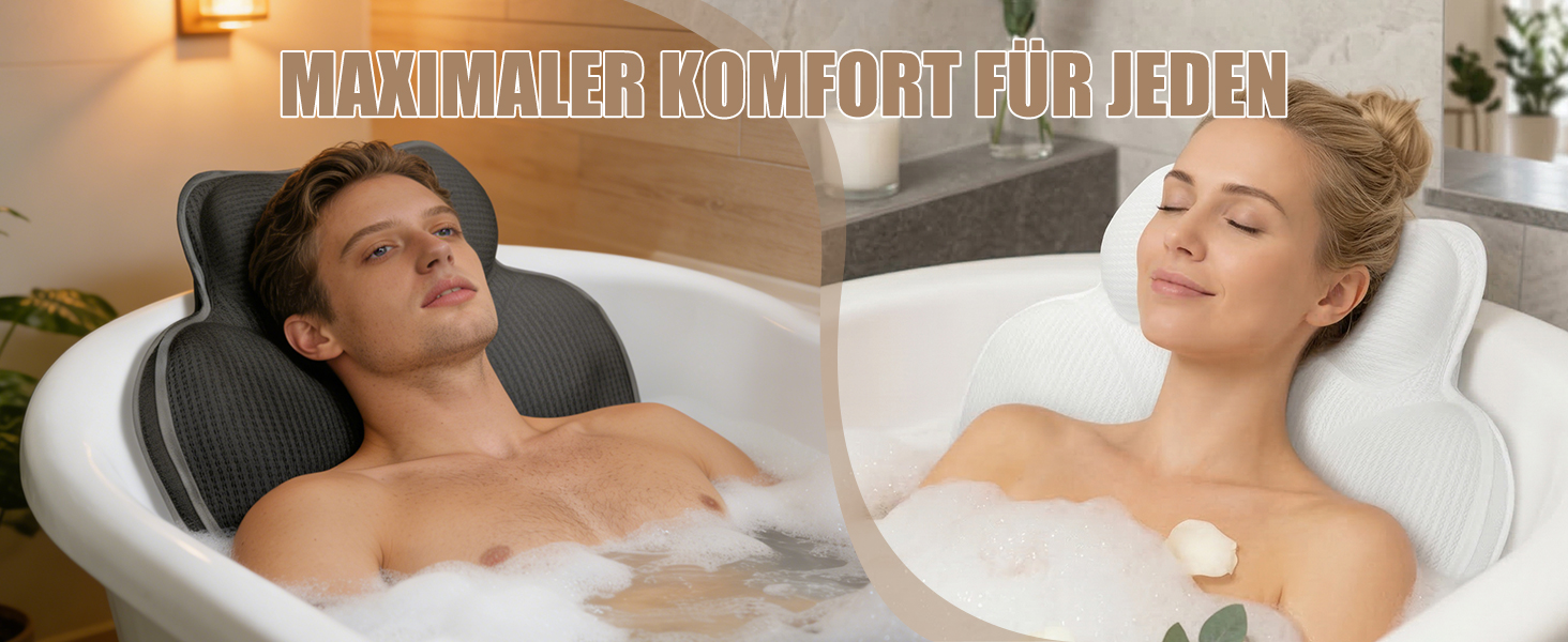 Подушка для ванни з 3D Air Mesh, нековзна подушка для шиї у ванну, швидковисихаюча м'яка подушка для ванни (біла)