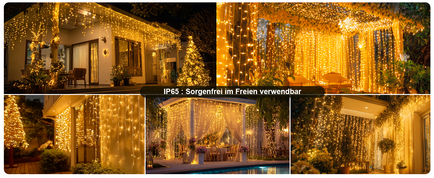 Льодовиковий штор LED 3x3м, 300 LED, з пульт, 10 гачків, USB, для декору, вікна, кімната, балкон, тепле світло, PVC