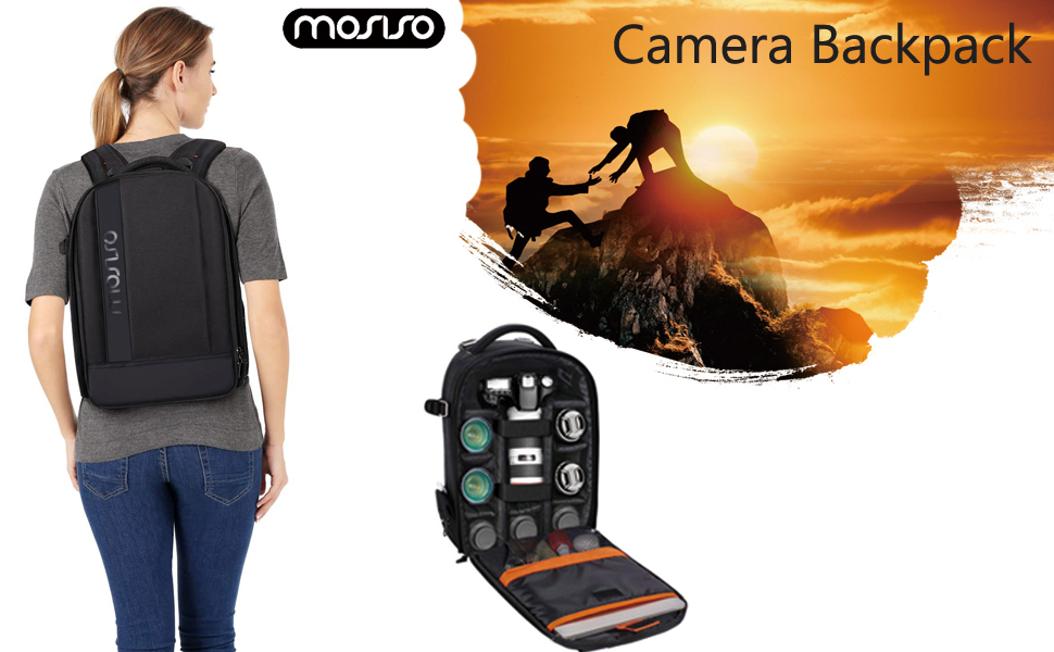 MOSISO Рюкзак для камери, DSLR/SLR/беззеркальна фототехніка, захищений, модульні вставки, тримач для штатива, сумісний з Canon, Nikon, Sony, сірий