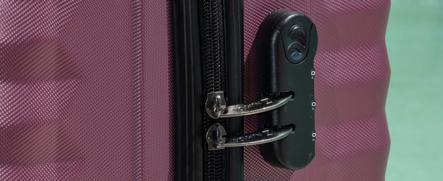 Набір валіз NUMADA 4 шт. Бордовий (75см, 63см, 53см + аксесуар), ABS, жорсткий, міцний