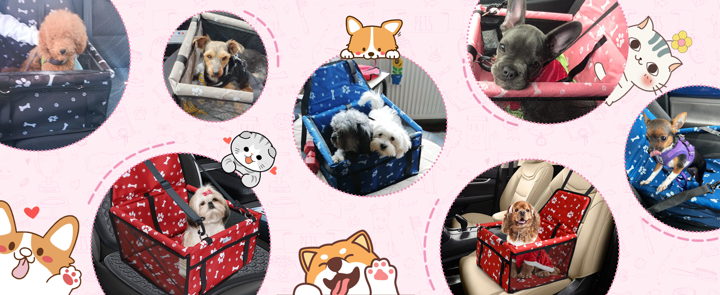 Nobleza Автокрісло для собак та котів, переноска для тварин, рожева, 40x34x25 см