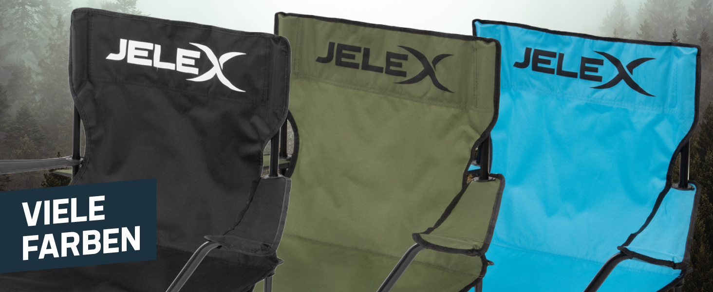 Складний туристичний стілець JELEX Expedition з підлокітниками та тримачем для напоїв, чорний