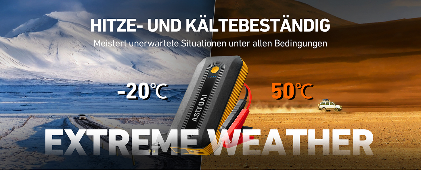 Powerbank Starthilfe AstroAI B8 для автомобілів: Jump Starter 12V, QC 3.0 USB, LED, для бензину/дизеля (7.0L/5.5L)