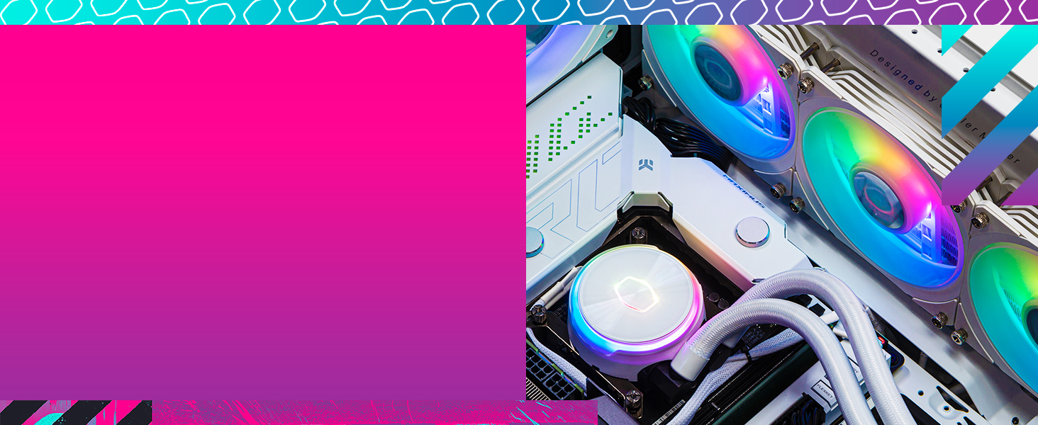 Система водяного охолодження Cooler Master MasterLiquid PL Flux 360 (білий) з 2 x 120mm вентиляторами та ARGB-контролером