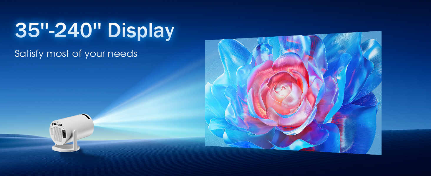 Портативний проєктор Mini Beamer 4K FHD 1080P з підтримкою WiFi та Bluetooth, Android/iOS, для домашнього кінотеатру
