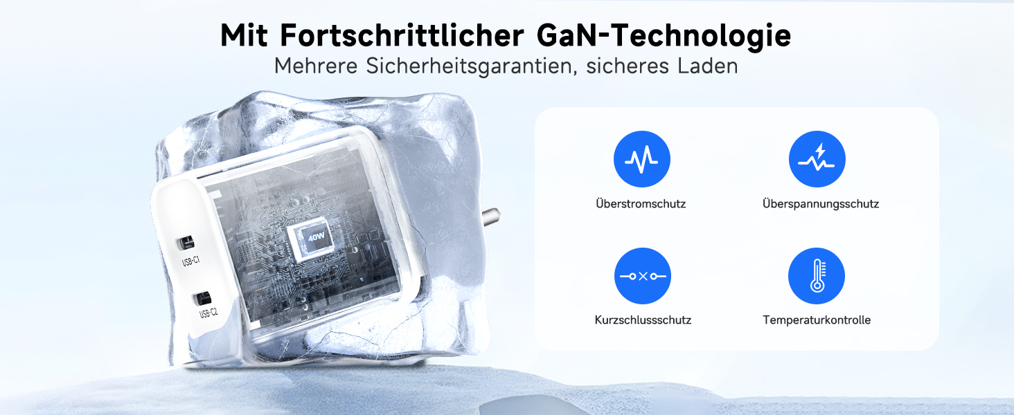 Зарядний пристрій USB-C 40W 2Port для iPhone 17 Pro Max/Pro/15 Plus, iPad Pro/Air, кабель 2м Orange